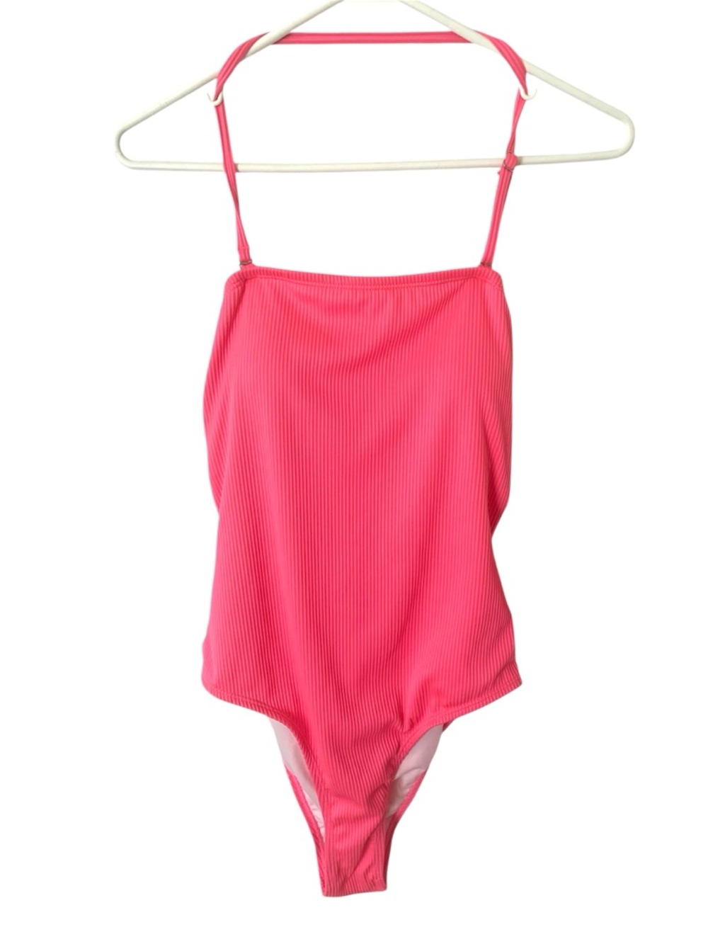Bright Pink Ribbed One-Piece Swimsuit